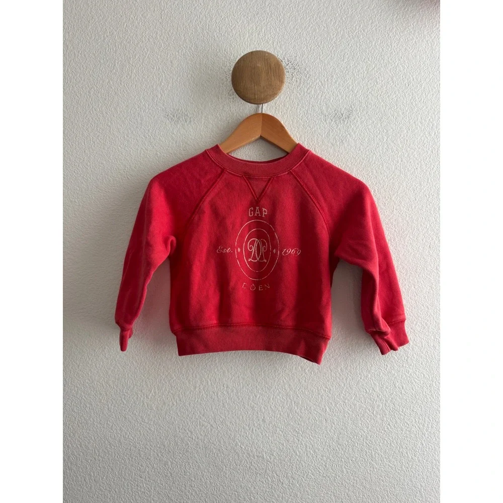 Gap x Doen Kids Red Graphic Sweatshirt Pullover 2 Years Old